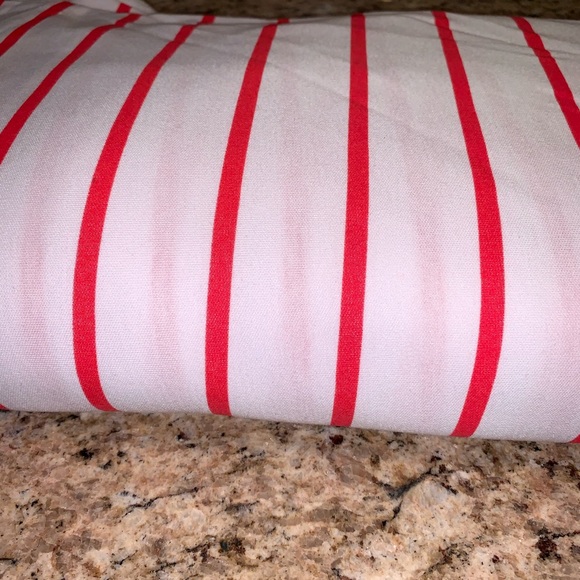 Red and White Striped Jersey Fabric - Picture 5 of 7